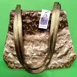 Nine West New  flower power champagne beige hand shoulder purse bag NWT Photo 0