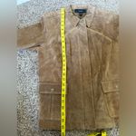 Alfani Vintage  100% Leather Suede Tan Moto Jacket Large Photo 5