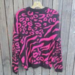 Elodie  Black and Pink Animal Print Sweater Photo 3