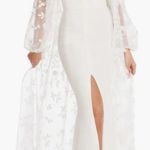 Dress the Population NWOT Joss Floral Appliqué Lace Jacket White Sz L Photo 0