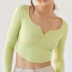 Urban Outfitters bdg green waffle long sleeve cropped size small NWT Photo 3