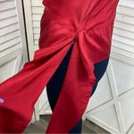 DStudio Silk Beaded Sash Tie Sleeveless Blouse Maroon Red 6 Red Photo 6