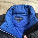 Lands' End  Quilted Jacket Black Blue Trim Full Zip Puffer Coat Photo 1