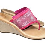 UGG  Women's Solena Pink thong Wedge Sandals size 7 Photo 2