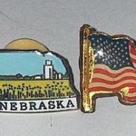 Nebraska State Cornfield Pin American Flag Pins Photo 0