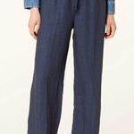 Ralph Lauren Polo  Linen Drawstring Wide Leg Pants Denim Blue Small Paperbag Photo 0