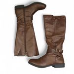 Brown manmade leather equestrian riding harness preppy fall knee Photo 6