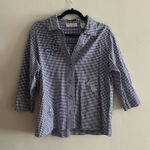 Oleg Cassini  Gingham Dragonfly Blouse Photo 0