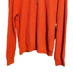 Talbots Sweater XL Orange Ribbed Zipper Off The Shoulder Pullover Wool Blend Photo 3