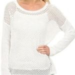 prAna Parker White Organic Open Weave Relaxed Fit Sweater Size Small Photo 1