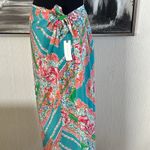 Maeve Anthropologie  Women's Bette Blue Pink Floral Silk Wrap Skirt NWT - 12 Photo 5