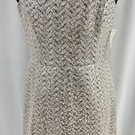 Shoshanna New  Metallic Foil Herringbone Tweed Sheer Yoke Sleeveless Dress Photo 7