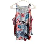 Roatan Honduras Tropical Print Palm Tree Tank Size Medium Pink Photo 8