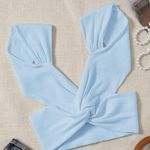 Backless Crop Top Blue Size XS Photo 0