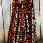 Vintage Skirt with Colorful Geometric Shapes Pattern Black Size L Photo 0