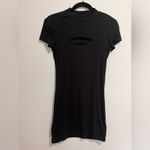 Streetwear Society  Mock Neck Black Ribbed Peek-a-boo Mini Dress Women’s Sz M EUC Photo 1