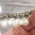 Pearl and Gold Chain Elastic Bracelet White Photo 3