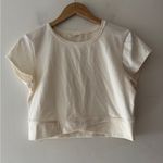 Old Navy Powerchill Go Dry Off White Crop Top Active Criss Cross Waist Photo 0