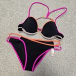 Victoria's Secret Victoria‎ Secret Black Neon Bikini Bathing Suit 34A Medium NWT Vacation Beach Photo 0