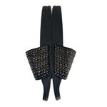 Report black rhinestone studded slides ladies 6.5 rubber sole slip on sandal Photo 3