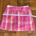 st. john's bay Ladies Mini Skirt Skort Size 4 Pink Lemonade Plaid Stretch Photo 1