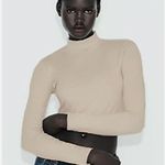 ZARA  Ecru Mock Neck Long Sleeve Top Photo 1