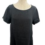 James Perse  Dress Short Sleeve Shift T-Shirt Linen Black Size 2 Medium Photo 1