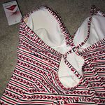 Athleta Women's XS Tankini Top Red white Blue NWT Photo 4