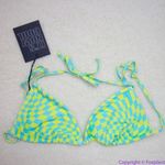 NEW It’s Now Cool x free people checkered wave bikini top, XS‎ Blue Photo 3