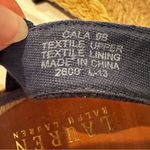 Ralph Lauren Lauren Cala Espadrille Wedge Sandals Women's Size 9 Navy Tan Photo 5