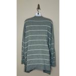 Madewell Striped Marlton Side-Button Light Green Linen Blend Cardigan Sz XXL EUC Photo 3