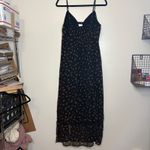 Leith  Floral Print Maxi Dress‎ Black Lace Trim Spaghetti Strap M Medium Photo 6
