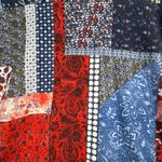 Zara Trafaluc TopWomens Patchwork Knit Long Sleeve Top Multicolor Boho Size S‎ Red Photo 4