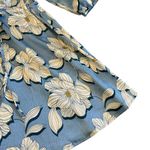 Draper James Kellie Babydoll Dress Blue Magnolia Print Satin Puff Sleeves Small Photo 6