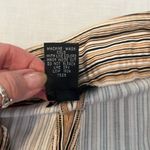 Rafaella  sz10 tan brown cream stripped side zip ankle length pants EUC Photo 3