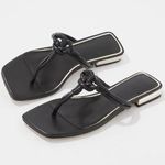 White House | Black Market WHBM Knotted Flat Sandal Black size 6 Photo 0