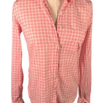 UNTUCKit Womens Pink Gingham Checkered 100% Cotton Button Down Shirt Size 0 Photo 0