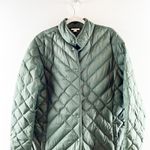 J.Jill  Longline Down Quilted Puffer Coat Jacket Green Large Photo 3