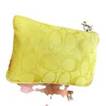 Coach  Zip Neon Yellow wristlet in signature canvas Photo 6