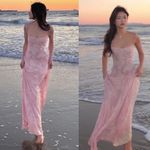 House Of CB House‎ of Cb 'Seren' Soft Pink Floral Lace Back Maxi Dress NWOT size S Photo 9