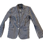 Banana Republic Banana‎ Republic Womens Size Small Blue Plaid Shirt Blazer Jacket Preppy Office Photo 0