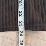 Gap  pointelle gray knit cotton blend swoop neck button down top thermal L Photo 10