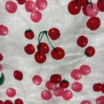 Ann Taylor White Cherry Fruit Print Linen Blend Paperbag Pencil Skirt Photo 4