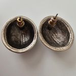 Avon 80s Maximalist Silver textures metal Dome Vintage Statement earrings Photo 1