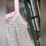 Love Shack Fancy  Maven tank top knit butterflies striped scalloped pastel Photo 7