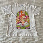 Daydreamer  Cream Pink Green Elton John Bold Pop Art Boyfriend T-Shirt Sz L Photo 22
