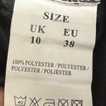 QED London Sleeveless Dress UK 10 EU 38 Black Floral Striped Mesh Overlay Style Photo 10