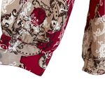 Vintage DONNKENNY Women Top Red Tan Paisley‎ Button Up Career Mature 80s Cottage Size undefined Photo 6