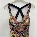 Mori Lee  Formal Gown Maxi Animal Print Plunging Neckline Sleeveless Size 4 Photo 5