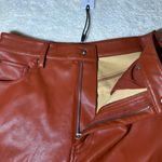 We Wore What NWT  Dani Vegan Leather Boyfriend Burnt Orange Dress Pants ( 26 )  Photo 4
